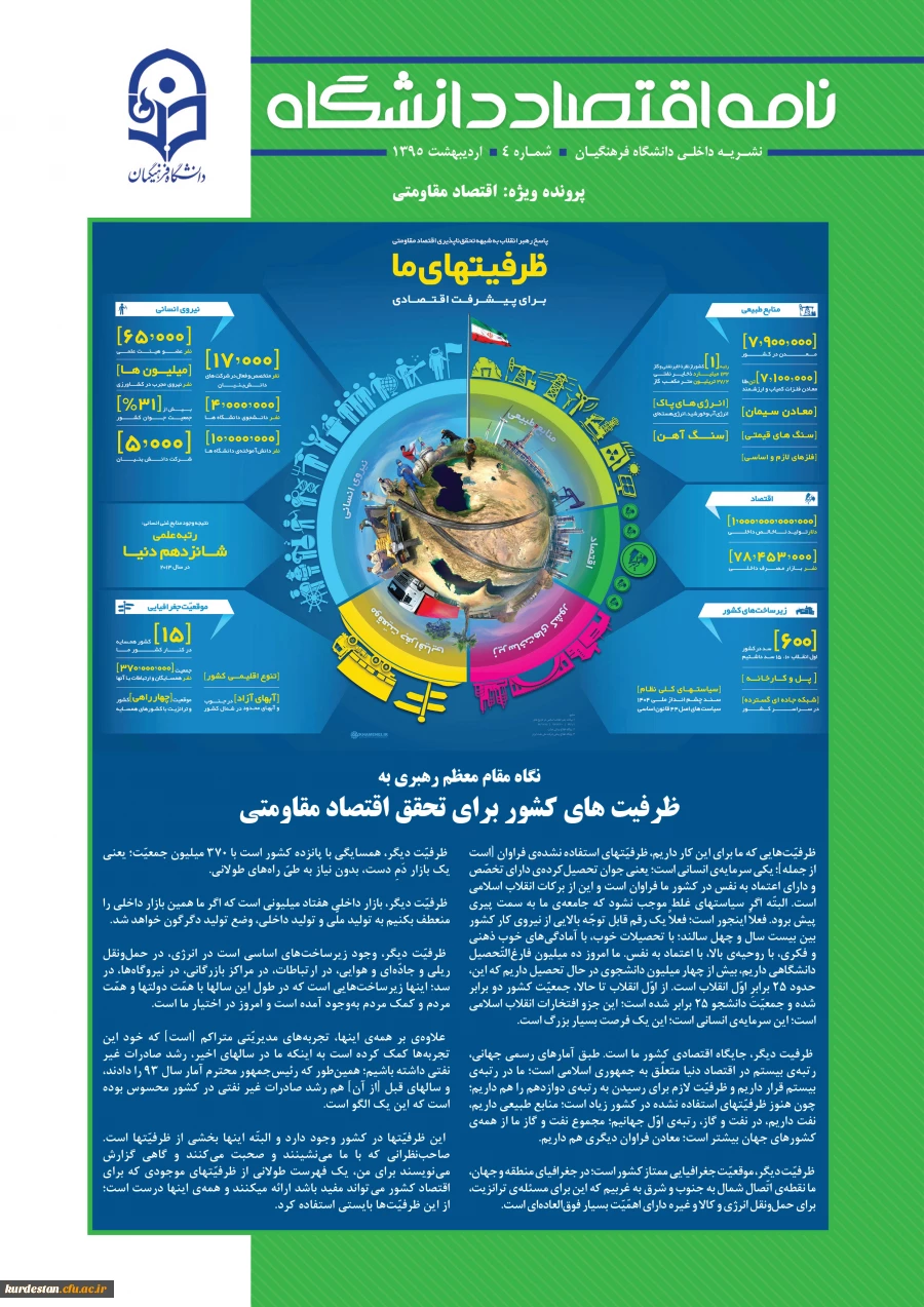 شماره جدید نشریه نامه اقتصاد دانشگاه با محوریت اقتصاد مقاومتی منتشر شد 2