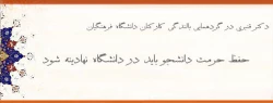 معاون دانشجویی دانشگاه فرهنگیان:

حفظ حرمت دانشجو باید در دانشگاه نهادینه شود 2