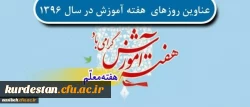 عناوین روز های هفته آموزش