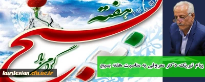 پیام تبریک دکتر معروفی به مناسبت هفته بسیج