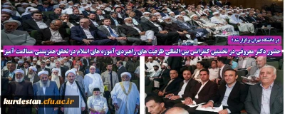 در دانشگاه تهران برگزار شد؛

حضور دکتر معروفی در نخستین کنفرانس بین المللی ظرفیت های راهبردی آموزه های اسلام در تحقق همزیستی مسالمت آمیز