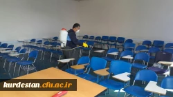 ضد عفونی مستمر فضاهای مختلف دانشگاه فرهنگیان کردستان ادامه دارد 9