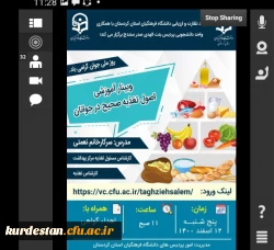 به مناسبت گرامیداشت روز ملی جوان برگزار گردید؛

وبینار آموزشی اصول تغذیه صحیح در جوانان 2