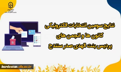 از سوی واحد فرهنگی پردیس بنت الهدی صدر سنندج اعلام شد؛

نتایج سومین انتخابات الکترونیکی کانون های فرهنگی و انجمن های علمی
